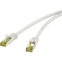 Renkforce RF-4149873 RJ45 Nätverkkabel, Patchkabel CAT 6A S/FTP 10.00 m Grå med låsskydd, Flamskyddsmedel 1 st