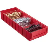 Allit 456571 Genomskinlig lagerlåda lämplig för livsmedel (L x B x H) 500 x 185 x 81 mm Röd 1 st