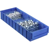 Allit 456570 Genomskinlig lagerlåda stapelbar (L x B x H) 500 x 185 x 81 mm Blå 1 st