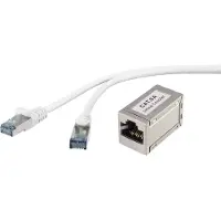 Renkforce RF-3829260 RJ45 Nätverkkabel, Patchkabel CAT 6A S/FTP 15.00 m Grå med låsskydd, Flamskyddsmedel 1 st