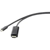 Renkforce USB-C / HDMI Adapterkabel USB-C-kontakt, HDMI-A-kontakt 1.80 m Svart UHD 4K @ 60 Hz RF-4531592 USB-C-skärmkabel