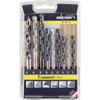 Alpen 0000802102100 TM 9 9 delar Borr- & bitssats Metall, Sten, Betong, Trä, Murverk 5 mm, 6 mm, 8 mm