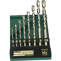BRÜDER MANNESMANN M54309 Sten-spiralborr set 3 mm, 4 mm, 5 mm, 6 mm, 7 mm, 8 mm, 9 mm, 10 mm Cylinderskaft 1 st