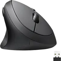 Perixx PERIMICE-719 L Ergonomisk mus Trådlös Optisk Svart 6 Knappar 800 dpi, 1200 dpi, 1600 dpi Ergonomisk