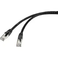 Renkforce RF-4538206 RJ45 Nätverkkabel, Patchkabel CAT 6A S/FTP 75.00 m Svart lämpar sig för utomhusbruk 1 st