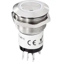 Renkforce RF-4707814 Klockknapp 1x Rostfritt stål, Vit 24 V DC/ 2 A, 24 V AC/ 1 A