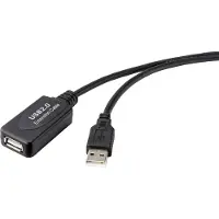 Renkforce USB-kabel USB 2.0 USB-A kontakt, USB-A uttag 10.00 m Svart Aktiv med signalförstärkning RF-4535084