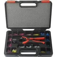 Toolcraft HJ540168BC-A1A5 TO-7104990 Crimptång-set 168-delars Krympbara kontaktdon, Kompressions kontaktdon 0.5 till 8 mm² Inkl. Crimpsortiment med väska,