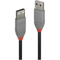 Lindy USB-kabel USB 2.0 USB-A kontakt, USB-A kontakt 5.00 m Svart guldpläterad kontakt 36695