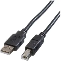 Roline USB-kabel USB 2.0 USB-A kontakt, USB-B kontakt 3.00 m Svart Skärmad 11.02.8830