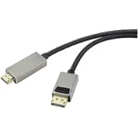 Renkforce DisplayPort / HDMI Kabel DisplayPort-kontakt, HDMI-A-kontakt 3.00 m Svart UHD 8K @ 60 Hz, UHD 4K @ 120 Hz RF-4995158 DisplayPort-kabel