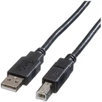 Roline USB-kabel USB 2.0 USB-A kontakt, USB-B kontakt 1.80 m Svart Skärmad 11.02.8818