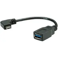 Roline USB-kabel USB 2.0 USB-C-kontakt, USB-A uttag 0.15 m Svart OTG 11.02.9031