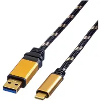 Roline USB-kabel USB 3.2 Gen1 USB-A kontakt, USB-C-kontakt 1.00 m Flerfärgad Skärmad 11.02.9013