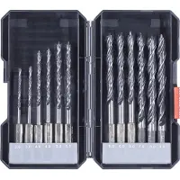 Kwb 108830 Trä-spiralborr-set 12 delar 3 mm, 4 mm, 5 mm, 6 mm, 7 mm, 8 mm Snabbchuck, Tandkrans Chuck 12 st