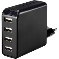 Voltcraft UC-4AXX001 USB-laddare 24 W 4x USB-A Svart Inomhus