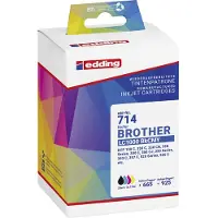 Edding Bläck Ersätter Brother LC-1000BKCMY Kompatibel Kombi-pack Svart, Cyan, Magenta, Gul EDD-714 18-714