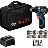 Bosch Professional 0615A500CF Skruvdragare batteri 12 V 2 Ah Li-Ion borstfri, inkl. 1x batteri, inkl. laddare