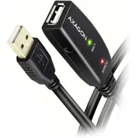 Axagon USB-kabel USB 2.0 USB-A uttag, USB-A kontakt 20 m Svart Aktiv med signalförstärkning ADR-220