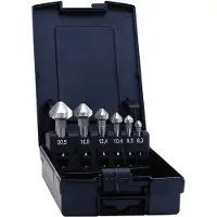 Exact 1605527 Konisk försänkarset 6.3 mm, 8.3 mm, 10.4 mm, 12.4 mm, 16.5 mm, 20.5 mm HSS TiAIN Cylinderskaft 1 set
