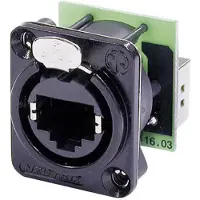 Neutrik NE8FDP-B, RJ-45, Svart, Grön, Silver, Honkoppling, Rak, Cat5e, Nickel/Guld