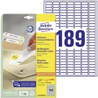 Avery-Zweckform Etiketter | 25,4 x 10mm | vit | L4731-25 | 4.725st