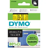 Dymo Tape D1 24mm svart på gul