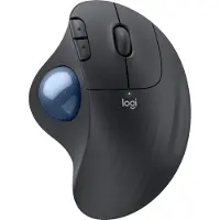 Logitech Ergo M575S - Graphite - Ergonomisk mus - Optic - 5 knappar - Svart