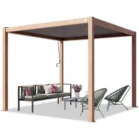 PRIMEYARD 3x3m Pergola, Lamelltak, anodiserad