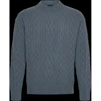BOSS för män. 50548689 Kableto tröja blå (XL), Casual, Ull