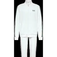 EA7 för män. 7M001867_AF12660 Italienskt vitt set (XL), Deportivo, Bomull, Lång ärm