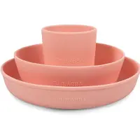 Filibabba Middagsset - Silikon - 3 Delar - Peach - - One Size - Middagsset