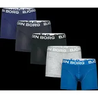 Björn Borg Boxershorts - 5-pack - Blå/Svart/Grå - - 5-6 år (110-116) - Boxershorts