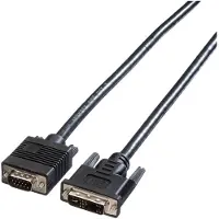 Roline VGA Anslutningskabel VGA 15-polig Kontakt, DVI-A 12+5-polig Kontakt 3.00 m Svart 11.04.5430 Skärmad VGA-kabel