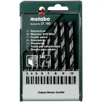 Metabo 627193000 Sten-spiralborr set 8 delar 3 mm, 4 mm, 5 mm, 6 mm, 7 mm, 8 mm, 9 mm, 10 mm Cylinderskaft 1 st