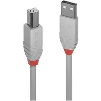 Lindy USB-kabel USB 2.0 USB-A kontakt, USB-B kontakt 5.00 m Grå Förtennad 36685