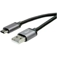 Roline USB-kabel USB 2.0 USB-A kontakt, USB-C-kontakt 0.80 m Svart Skärmad 11.02.9027