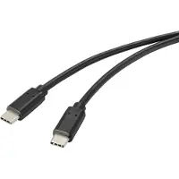 Renkforce USB-kabel USB 2.0 USB-C-kontakt 1.00 m Svart Med antimikrobiell yta RF-4716840
