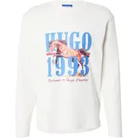 HUGO T-shirt 'Nevalon' ljusblå / brun / konjak / vit