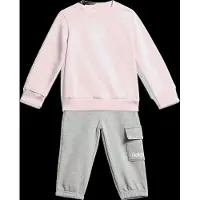 Adidas Träningsdräkt 'Essentials' gråmelerad / rosa / vit