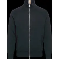 BOSS Zip-up cardigan in cotton and virgin wool