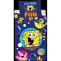Licens Svampbob Fyrkant påslakanset - 100% bomull - Barnpåslakan 140x200 cm