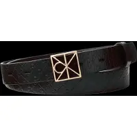 Calvin Klein Full Grain Leather Emblem Logo Belt