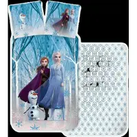Licens Frozen sängkläder - 100% bomull - Juniorpåslakanset 100x140 cm - Anna, Elsa och Olaf