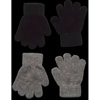 CeLaVi Handskar - Ull/Nylon - 2-pack - Svart/Gråmelerad - - 3-6 år (98-116) - Handskar