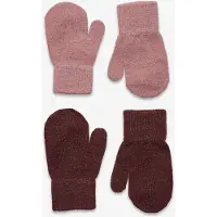 CeLaVi Vantar - Ull/Polyester - 2-pack - Fudge m. Glitter - - 1-2 år (80-92) - Vantar