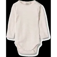Wheat Body l/ä - Ull - Lucca - Äggskalmelange - - 1 år (80) - Body L/Ä