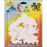 Hama Midi Pärlplattor - 4 st. - Delfin/Sjöhäst/Frön/Drake - - One Size - Pärlplattor