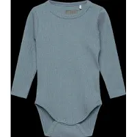 Huttelihut Body l/ä - Rib - Modal/Bomull - Motvind Blue - - 56 - Body L/Ä