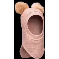 Huttelihut Balaklava - Ull/Bomull - Dubbel - BIG Bear - Rose Mig - - 0-1 år (50-80) - Balaklava - Dubbel